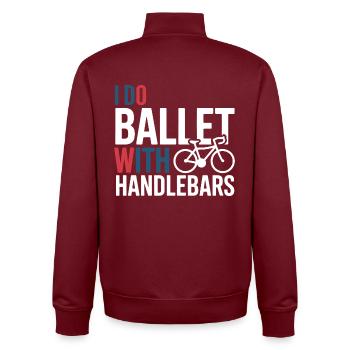 Professional Bicycle Acrobatics Performance Art  - Unisex Organic Zip Sweatshirt by Stanley/Stella - burgundy - Back - AI Model Male 185 dark (185cm)