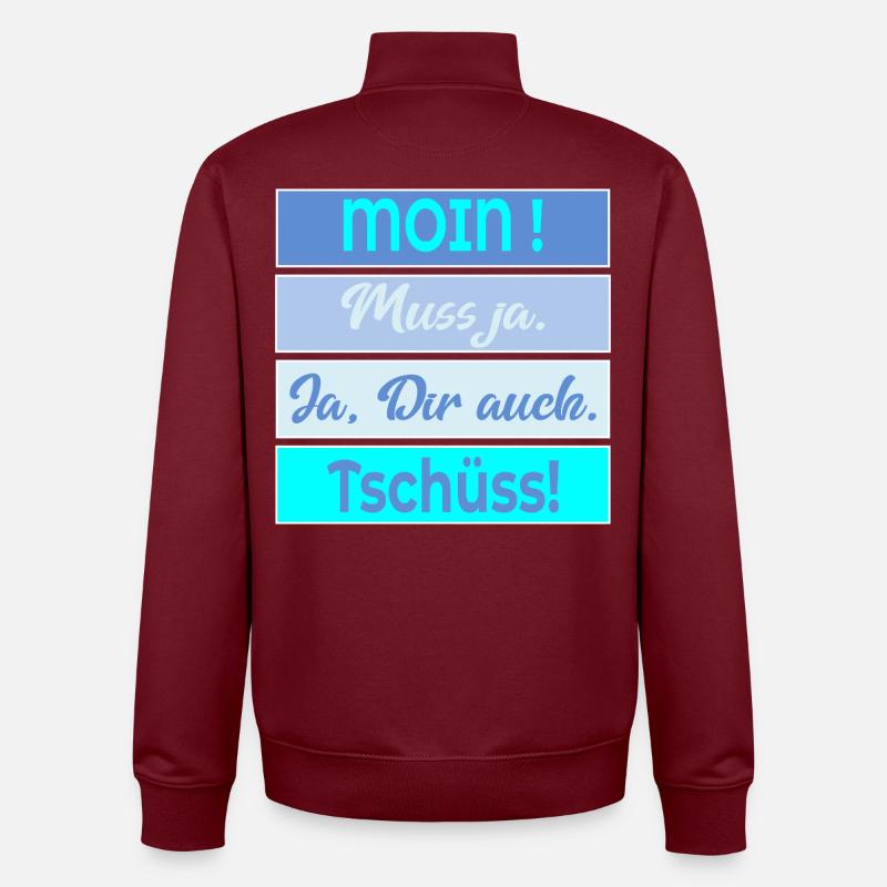 Chat Moin Bye - Sweat zippé unisexe en coton bio Stanley/Stella - bordeaux