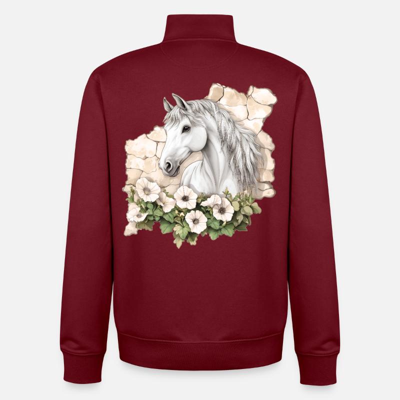 Pferd - Unisex Organic Zip Sweatshirt von Stanley/Stella - Burgunderrot