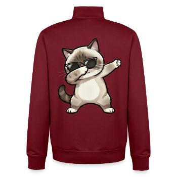 Dabbing Ragdoll Katze - Unisex Organic Zip Sweatshirt von Stanley/Stella - Burgunderrot - Hinten - AI Model Male 185 dark (185cm)