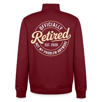 Ruhestand 2026 Nicht mehr mein Problem Ruhestand - Unisex Organic Zip Sweatshirt von Stanley/Stella - Burgunderrot - Hinten - AI Model Male 185 dark (185cm)