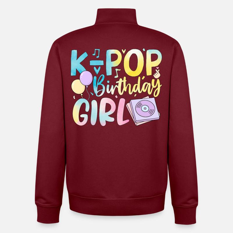 Fille d’anniversaire K-Pop - Sweat zippé unisexe en coton bio Stanley/Stella - bordeaux