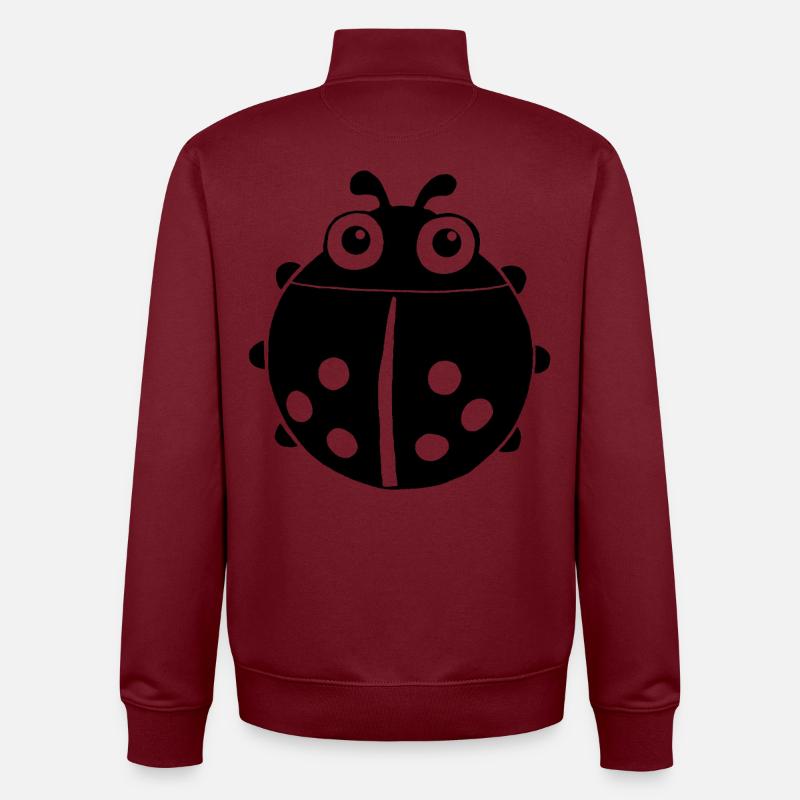 Black ladybug - Unisex Organic Zip Sweatshirt by Stanley/Stella - burgundy