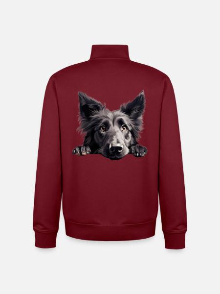 Cane da pastore belga - Felpa unisex con zip in cotone biologico di Stanley/Stella - rosso borgogna