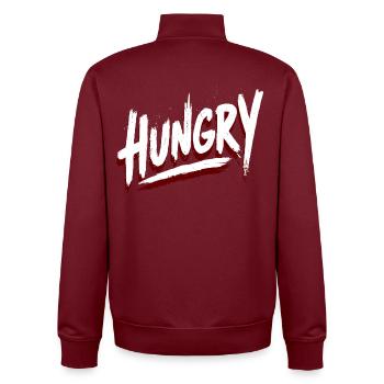 Hungry Brush Police – Style streetwear - Sweat zippé unisexe en coton bio Stanley/Stella - bordeaux - Dos - AI Model Male 185 dark (185cm)
