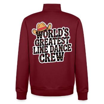 La plus grande troupe de danse en ligne au monde - Sweat zippé unisexe en coton bio Stanley/Stella - bordeaux - Dos - AI Model Male 185 dark (185cm)