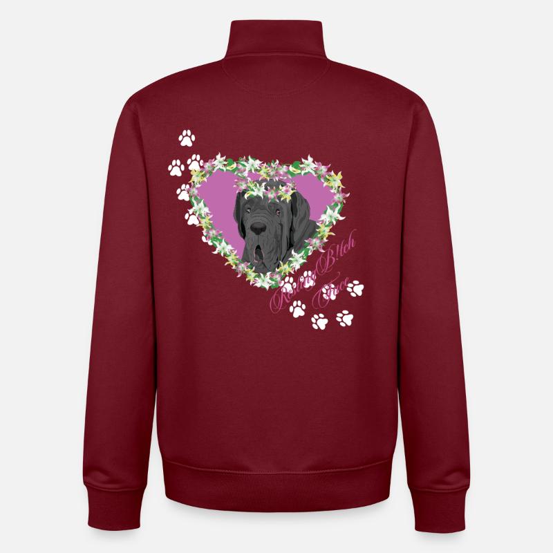 Resting B!tch Face Neapolitan Mastiff - Unisex Organic Zip Sweatshirt by Stanley/Stella - burgundy