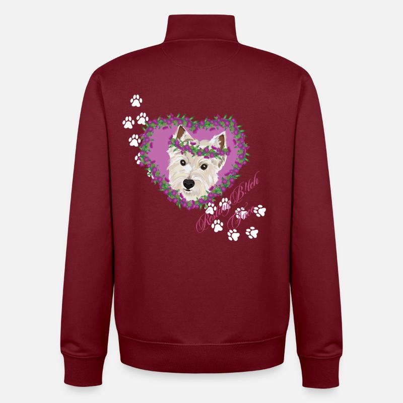 Resting B!tch Face West Highland Terrier - Unisex Organic Zip Sweatshirt by Stanley/Stella - burgundy