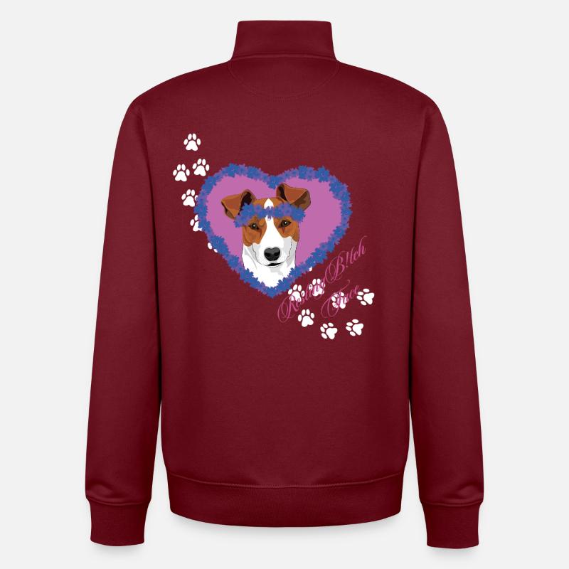 Ruhegesicht Jack Russel - Unisex Organic Zip Sweatshirt von Stanley/Stella - Burgunderrot