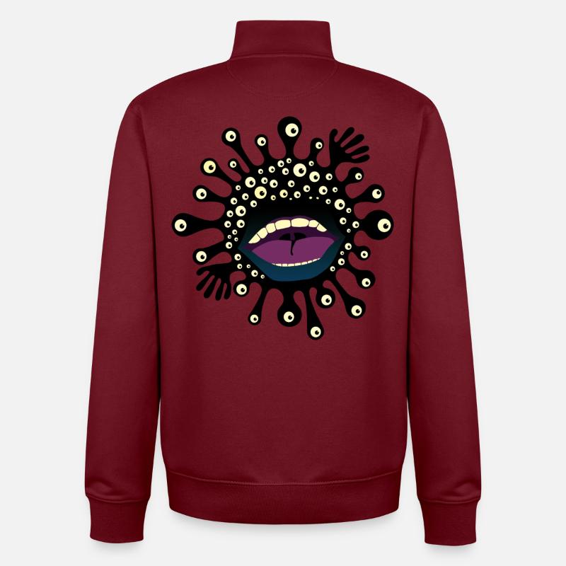 BACTERIE - Sweat zippé unisexe en coton bio Stanley/Stella - bordeaux