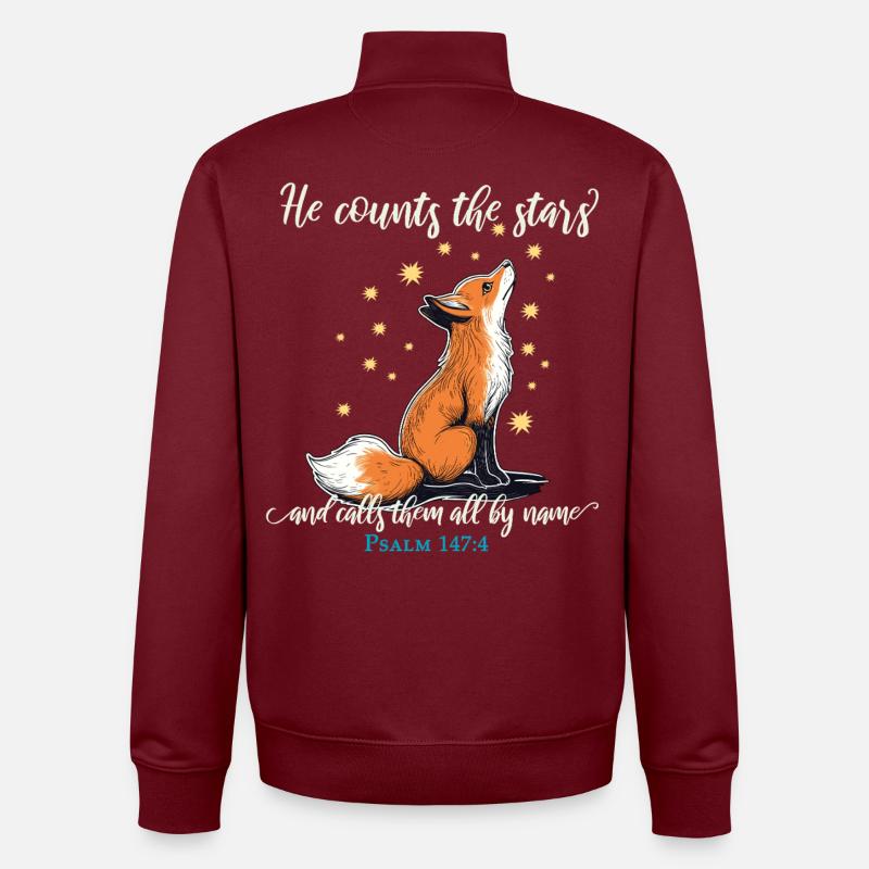 Fuchs Christlich - Unisex Organic Zip Sweatshirt von Stanley/Stella - Burgunderrot
