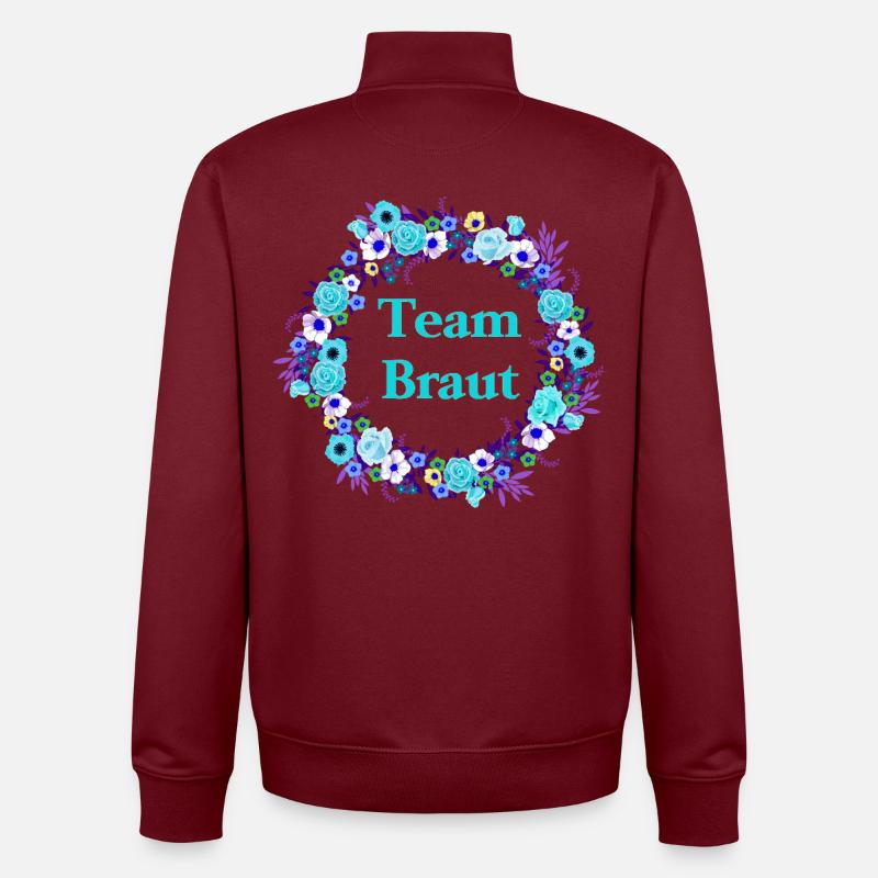 Team Braut Blütenkranz - Unisex Organic Zip Sweatshirt von Stanley/Stella - Burgunderrot