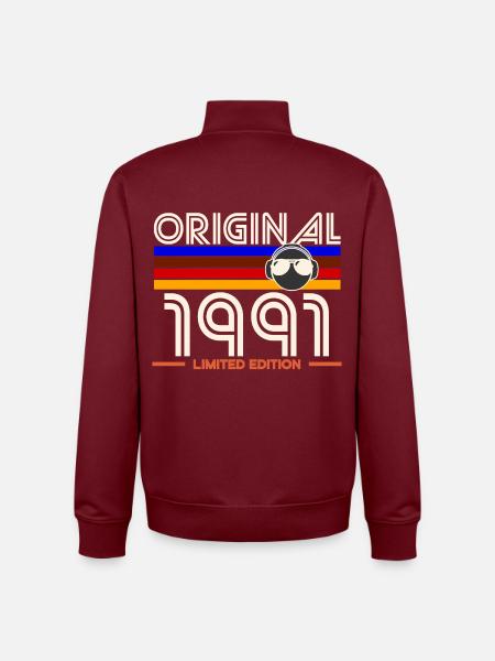 Original 1991 Édition Limitée Retro - Sweat zippé unisexe en coton bio Stanley/Stella - bordeaux