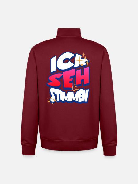 Ick Seh Stimmen Berliner Dialekt Spruch - Unisex Organic Zip Sweatshirt by Stanley/Stella - burgundy