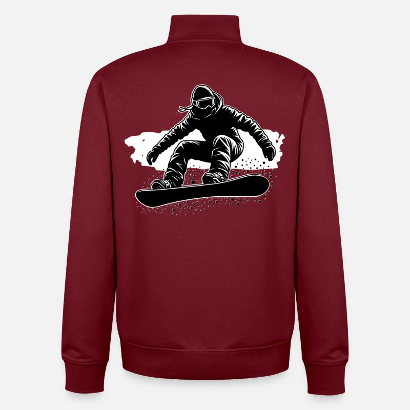 Snowboarden - Unisex Organic Zip Sweatshirt von Stanley/Stella - Burgunderrot