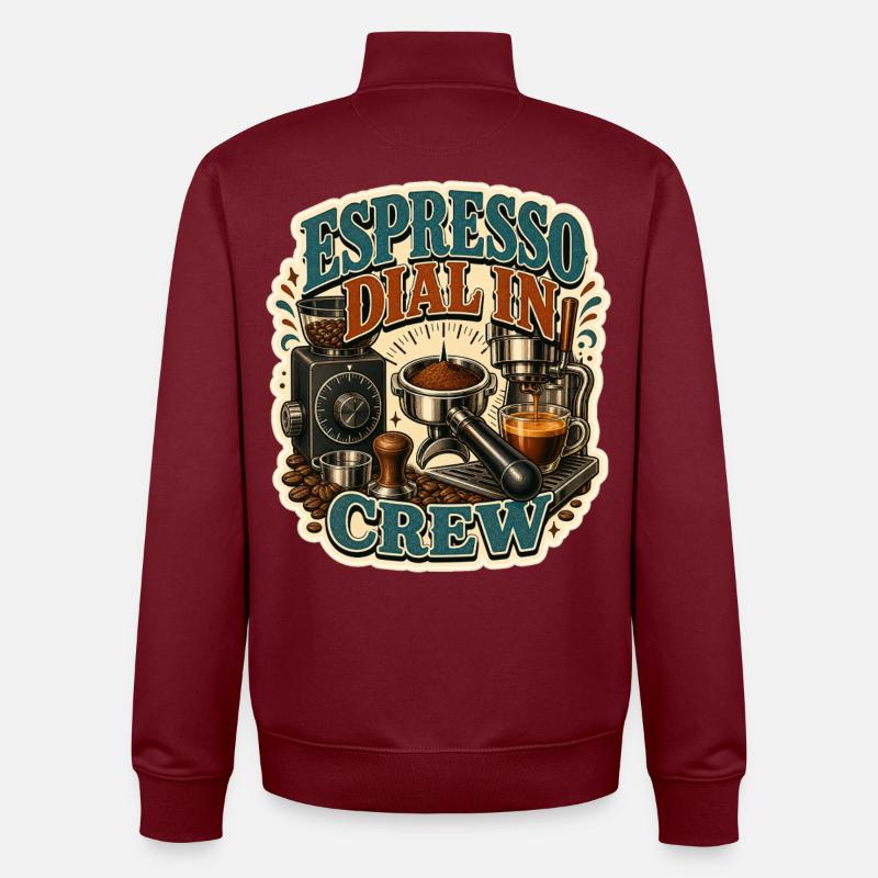 ÉQUIPE DE COMPOSITION À L’ESPRESSO - Sweat zippé unisexe en coton bio Stanley/Stella - bordeaux