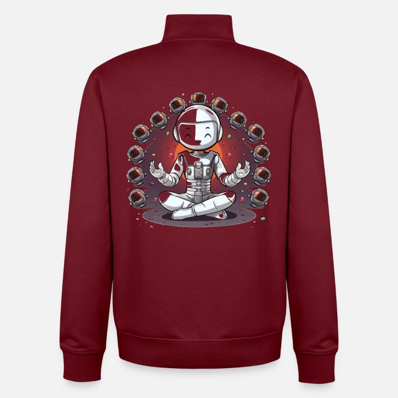 Méditation cosmique de l’astronaute - Sweat zippé unisexe en coton bio Stanley/Stella - bordeaux