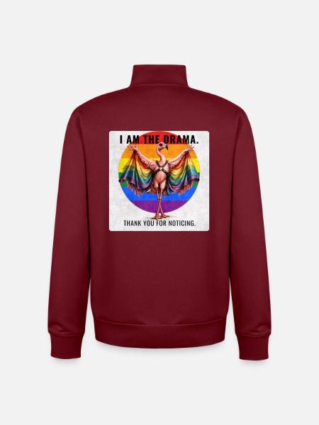 Funny Gay Pride Flamingo Design - Unisex Organic Zip Sweatshirt by Stanley/Stella - burgundy