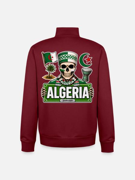 SkullCostume World Edition: Algeria - Unisex Organic Zip Sweatshirt by Stanley/Stella - burgundy