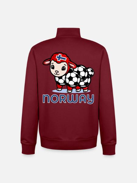 Norway Sheep Soccer - Unisex Organic Zip Sweatshirt by Stanley/Stella - burgundy