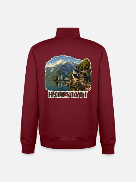 Hallstatt Austria - Unisex Organic Zip Sweatshirt von Stanley/Stella - Burgunderrot