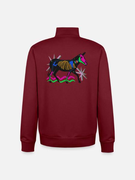 Squelette néon - Sweat zippé unisexe en coton bio Stanley/Stella - bordeaux
