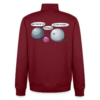 A game of bowls - Unisex Organic Zip Sweatshirt by Stanley/Stella - burgundy - Back - AI Model Male 185 dark (185cm)