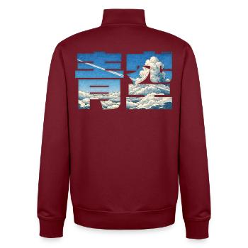 Aozora - Blue Sky - Unisex Organic Zip Sweatshirt by Stanley/Stella - burgundy - Back - AI Model Male 185 dark (185cm)