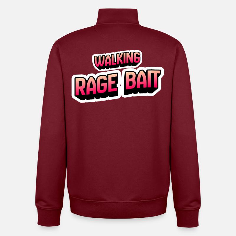 Walking Rage Bait - Unisex Organic Zip Sweatshirt by Stanley/Stella - burgundy