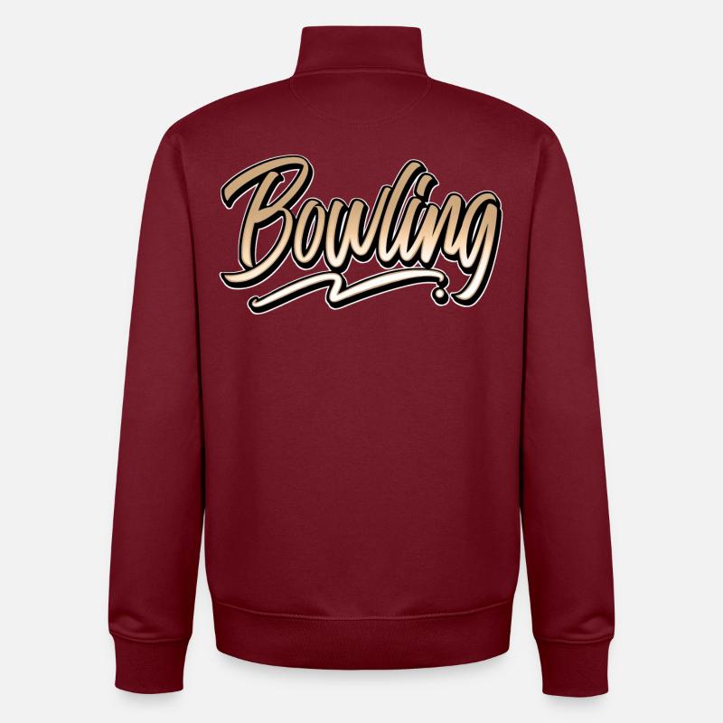 Bowling - Sweat zippé unisexe en coton bio Stanley/Stella - bordeaux