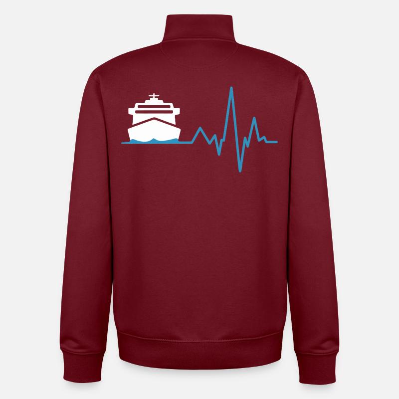 Battement de cœur de croisière - Sweat zippé unisexe en coton bio Stanley/Stella - bordeaux
