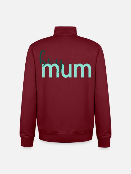 Mother Day Boy Mum - Unisex Organic Zip Sweatshirt by Stanley/Stella - burgundy