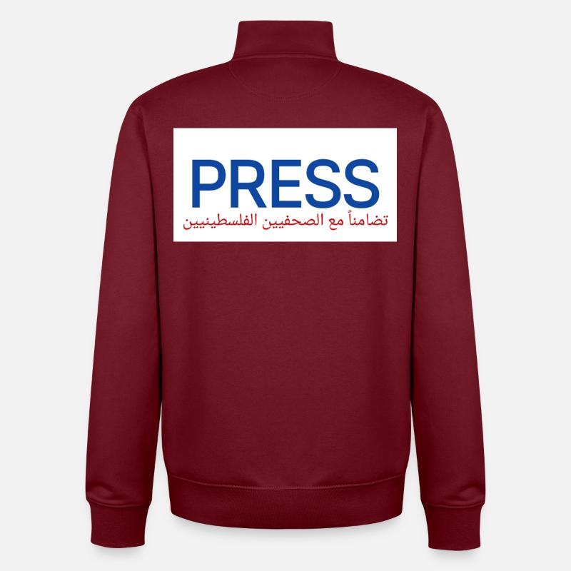 Liberté de la presse - Sweat zippé unisexe en coton bio Stanley/Stella - bordeaux