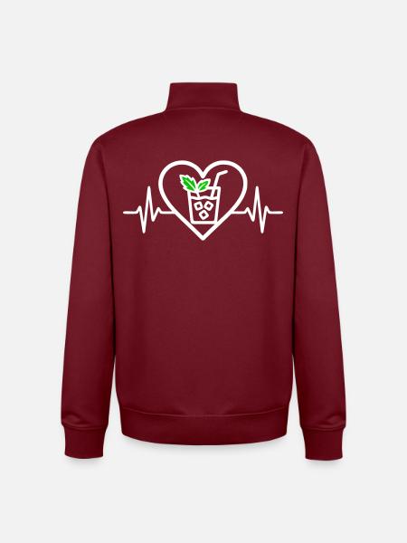 Mojito Heart Cocktail Mint Glass Aperitif - Unisex Organic Zip Sweatshirt by Stanley/Stella - burgundy