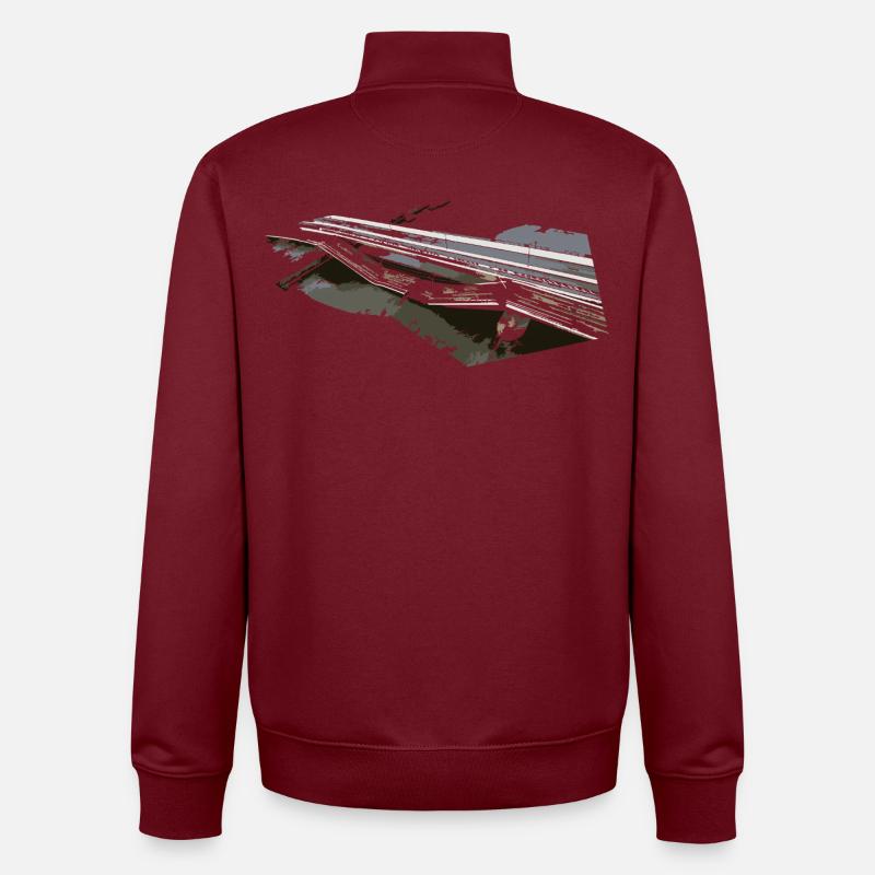 Effondrement d’un pont - Sweat zippé unisexe en coton bio Stanley/Stella - bordeaux