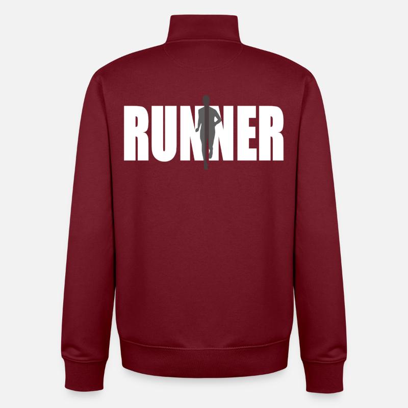 Runner on the move - Unisex Organic Zip Sweatshirt by Stanley/Stella - burgundy