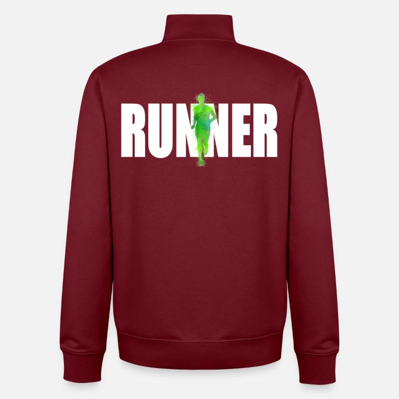 Coureur - Sweat zippé unisexe en coton bio Stanley/Stella - bordeaux
