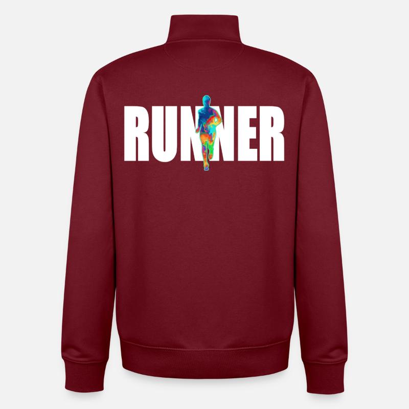 Coureur - Sweat zippé unisexe en coton bio Stanley/Stella - bordeaux