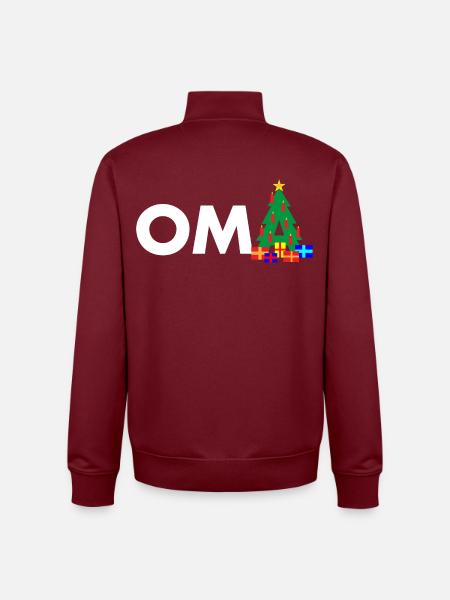 Grandma Christmas Tree - Unisex Organic Zip Sweatshirt by Stanley/Stella - burgundy