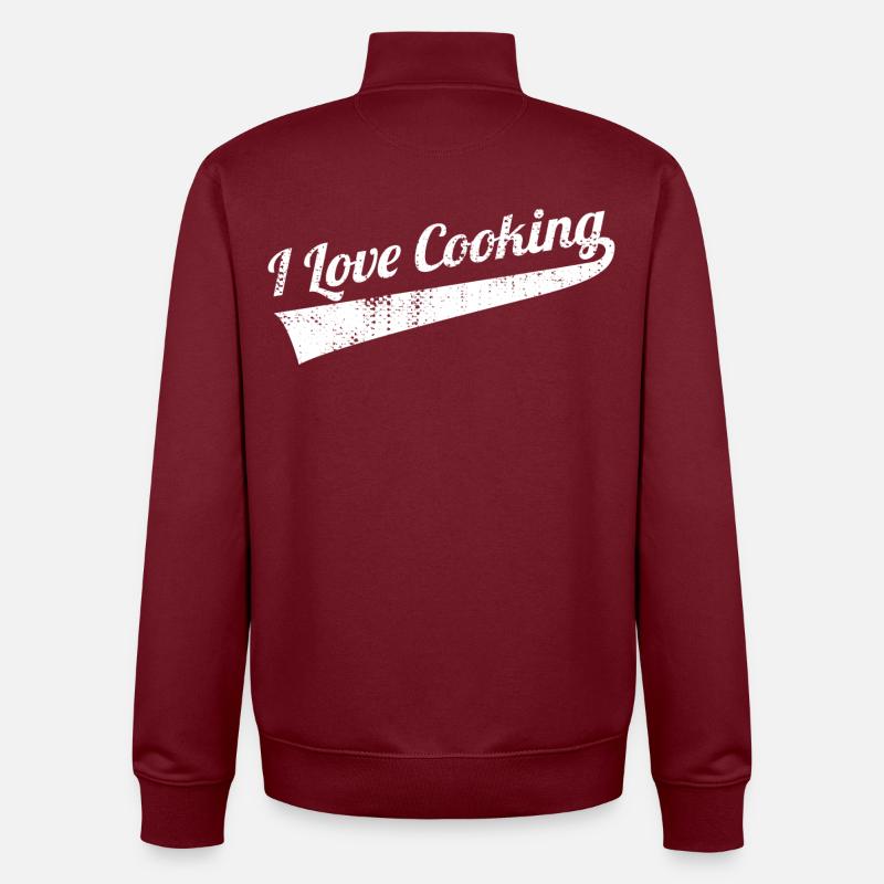 J’adore cuisiner - Sweat zippé unisexe en coton bio Stanley/Stella - bordeaux
