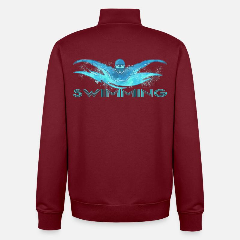 Flotteur dynamique avec vagues d’eau - Sweat zippé unisexe en coton bio Stanley/Stella - bordeaux