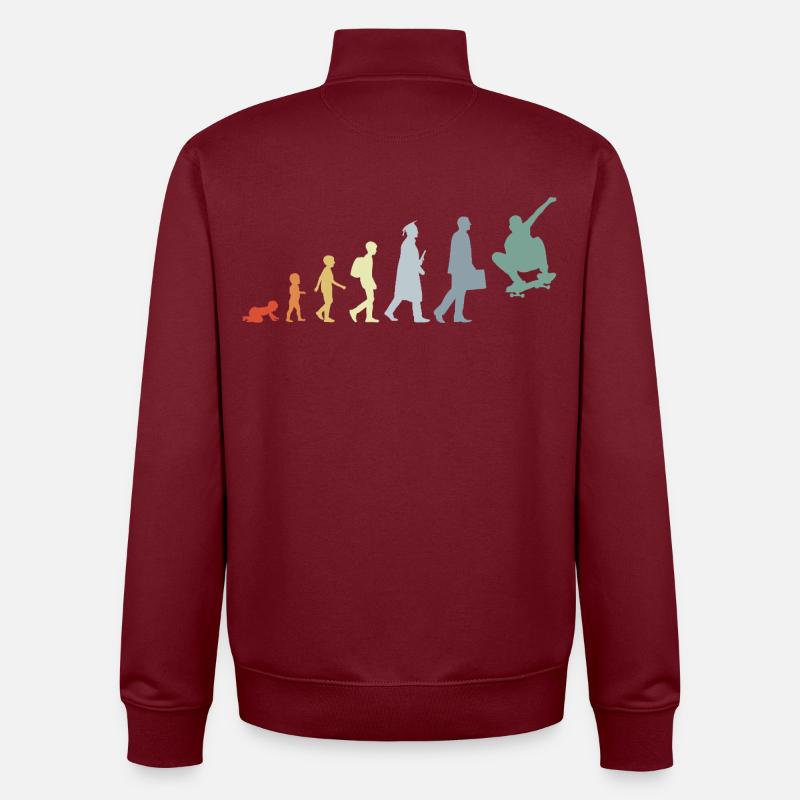 Évolution du skateur - Sweat zippé unisexe en coton bio Stanley/Stella - bordeaux