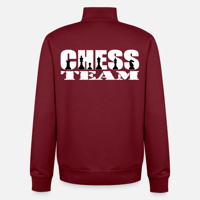 Échecs - Sweat zippé unisexe en coton bio Stanley/Stella - bordeaux