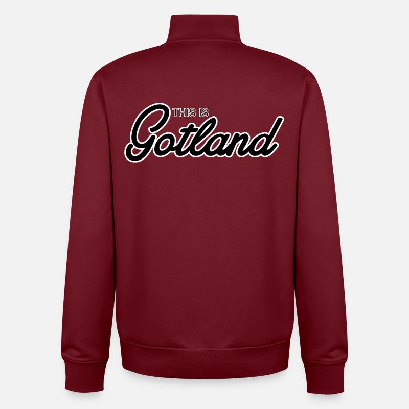 This is Gotland - Unisex Organic Zip Sweatshirt by Stanley/Stella - burgundy