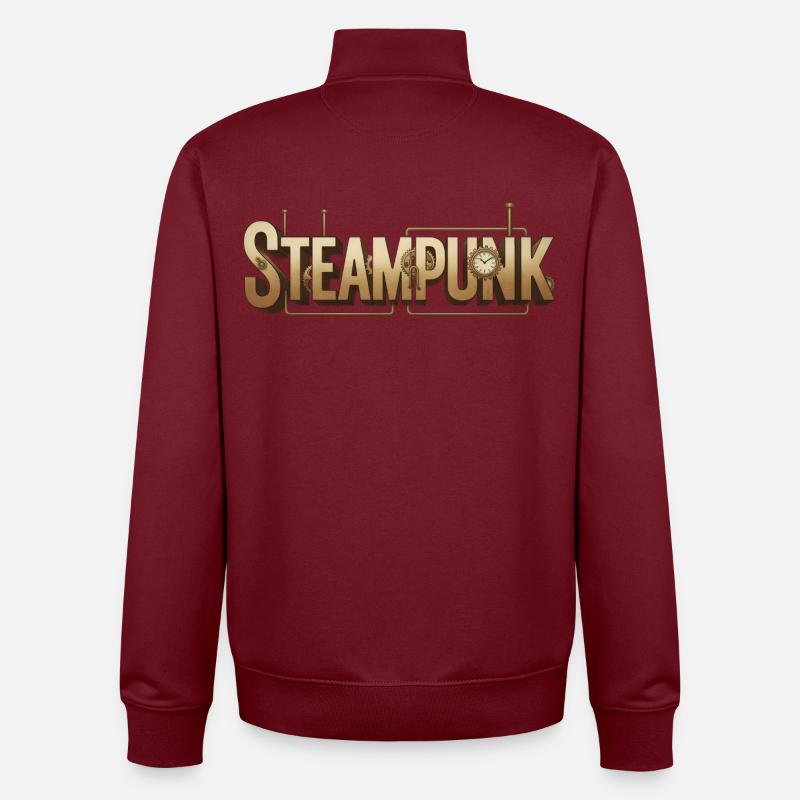 Steampunk - Sweat zippé unisexe en coton bio Stanley/Stella - bordeaux