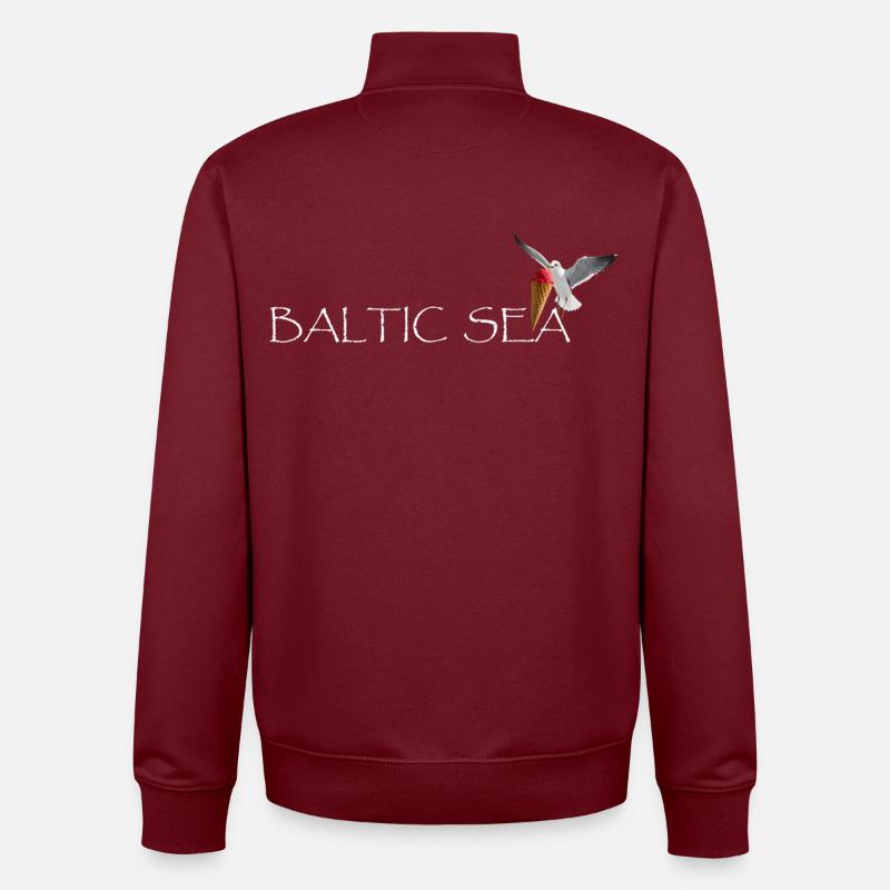 Ostsee Möwe die Eis klaut - Unisex Organic Zip Sweatshirt by Stanley/Stella - burgundy
