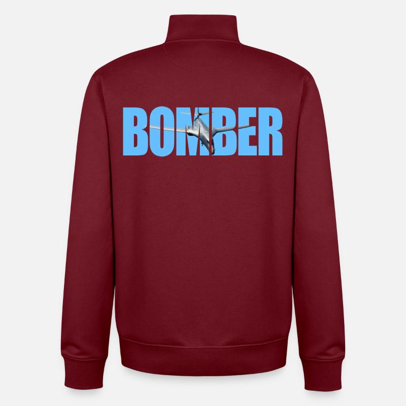 bombardier B-1B Lancer - Sweat zippé unisexe en coton bio Stanley/Stella - bordeaux