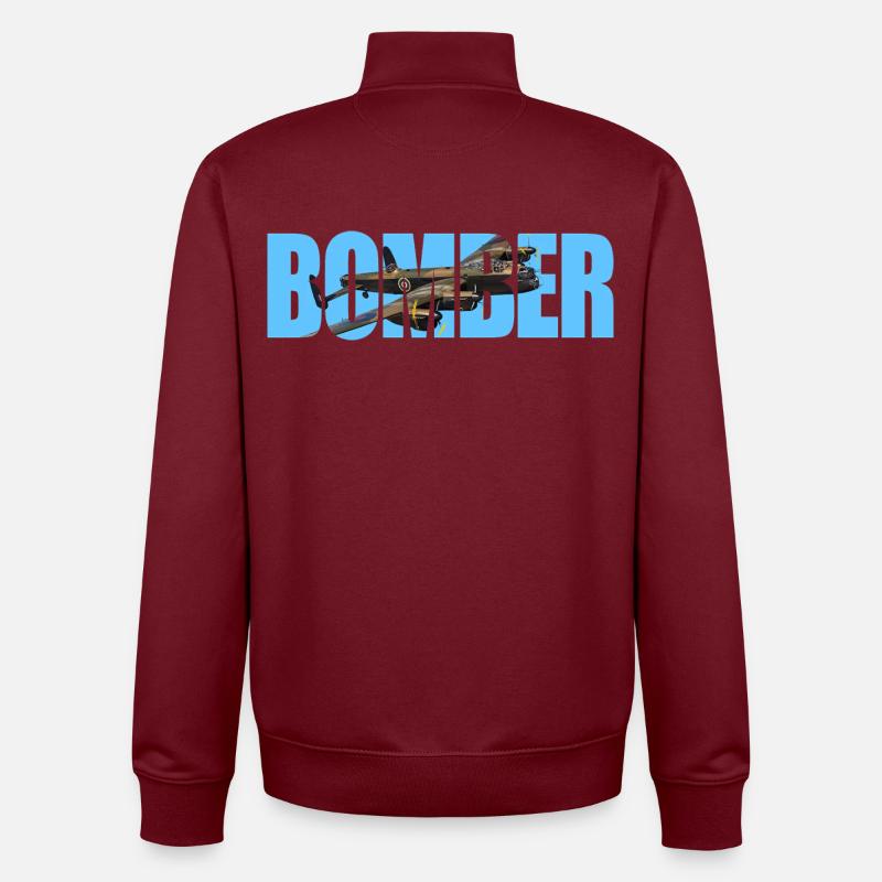 Bomber Avro Lancaster - Unisex Organic Zip Sweatshirt by Stanley/Stella - burgundy
