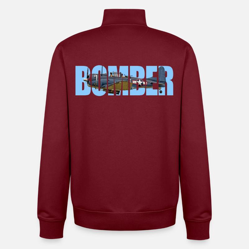 Bomber SBD Dauntless - Unisex Organic Zip Sweatshirt von Stanley/Stella - Burgunderrot