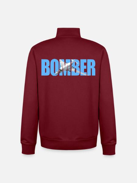 Bomber Tu-160 - Unisex Organic Zip Sweatshirt by Stanley/Stella - burgundy